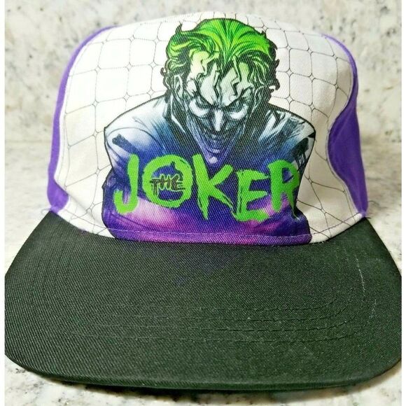 The Joker DC Comics‎ Exclusive Retro Hat Cap Adjustable Back Adult Purple Black - Picture 1 of 7